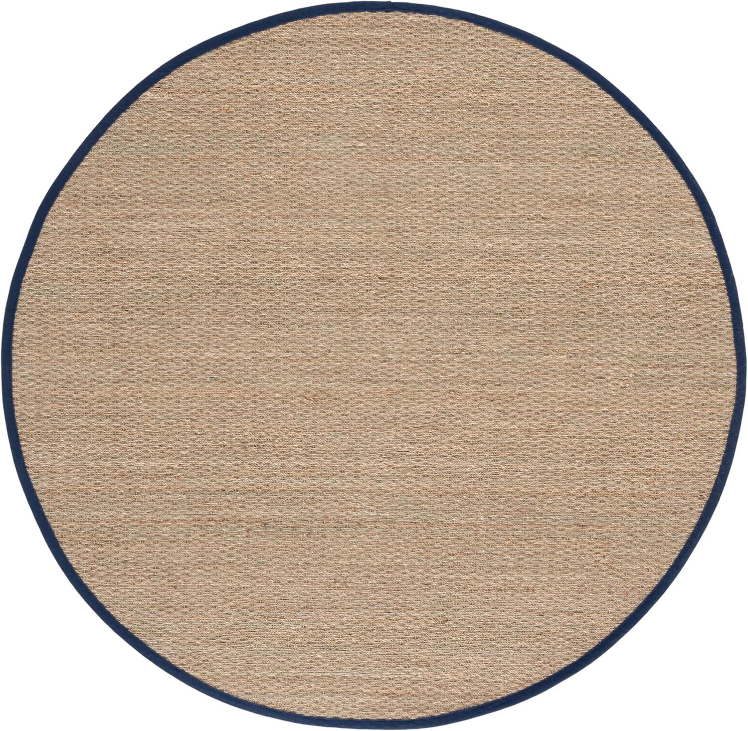 image:imageSAFAVIEH Area Rug 8x10 Natural Fiber Collection Large Natural amp Ivory Seagrass Ideal for Living Room Bedroom Dining Space NF111JNaturalNavy Blue