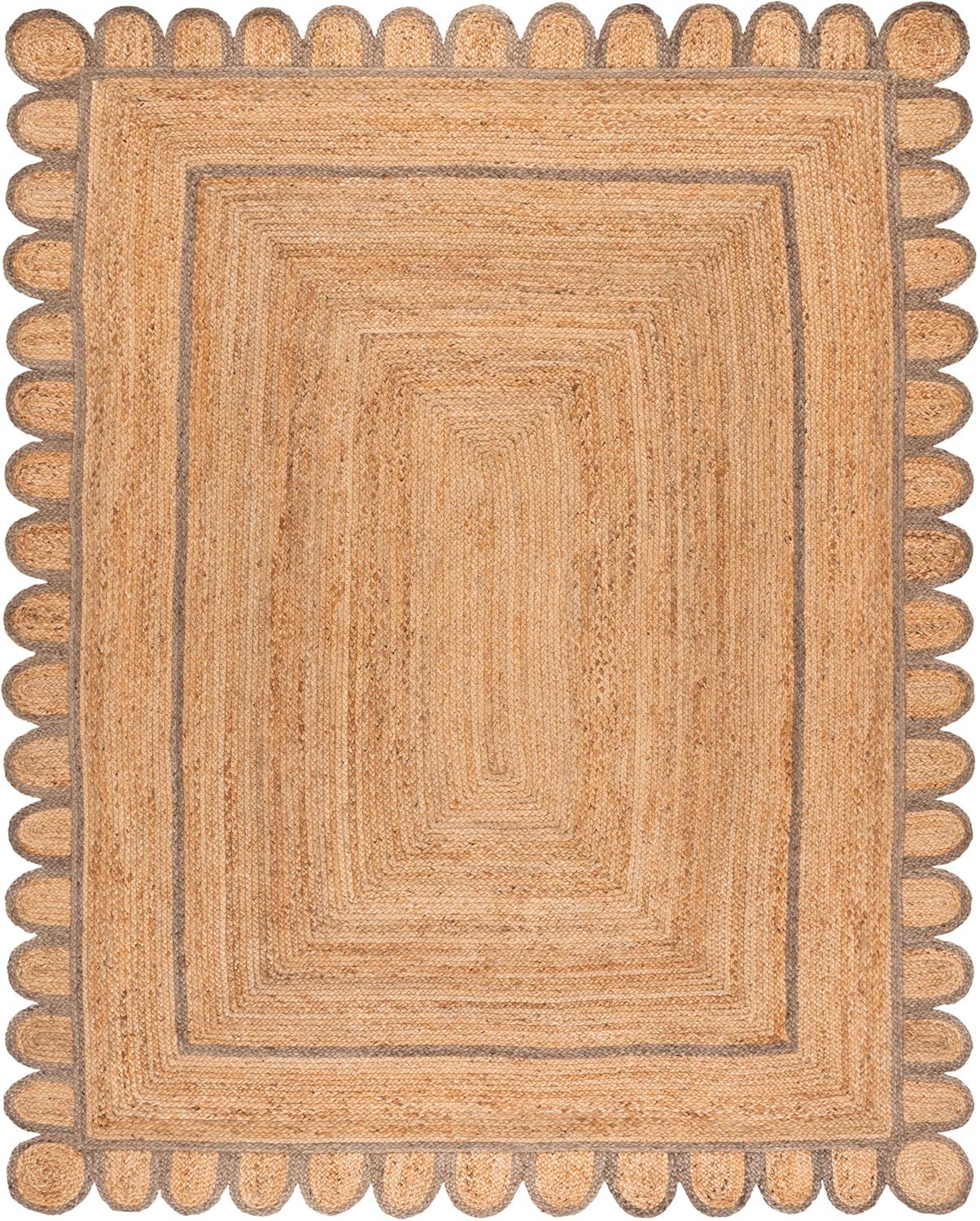 image:imageSAFAVIEH Area Rug 8x10 Natural Fiber Collection Large Natural amp Olive Handmade Jute Ideal for Living Room Bedroom Dining Space NFB125XNaturalGrey