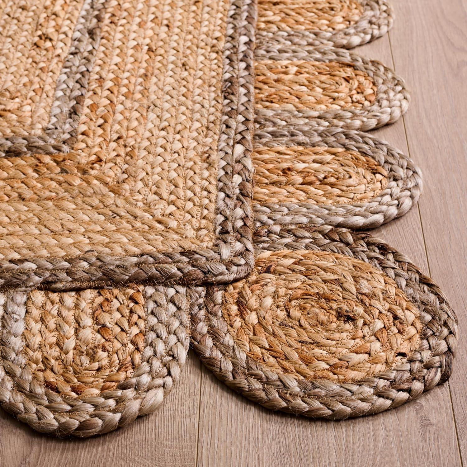 image:imageSAFAVIEH Area Rug 8x10 Natural Fiber Collection Large Natural amp Olive Handmade Jute Ideal for Living Room Bedroom Dining Space NFB125XNaturalGrey