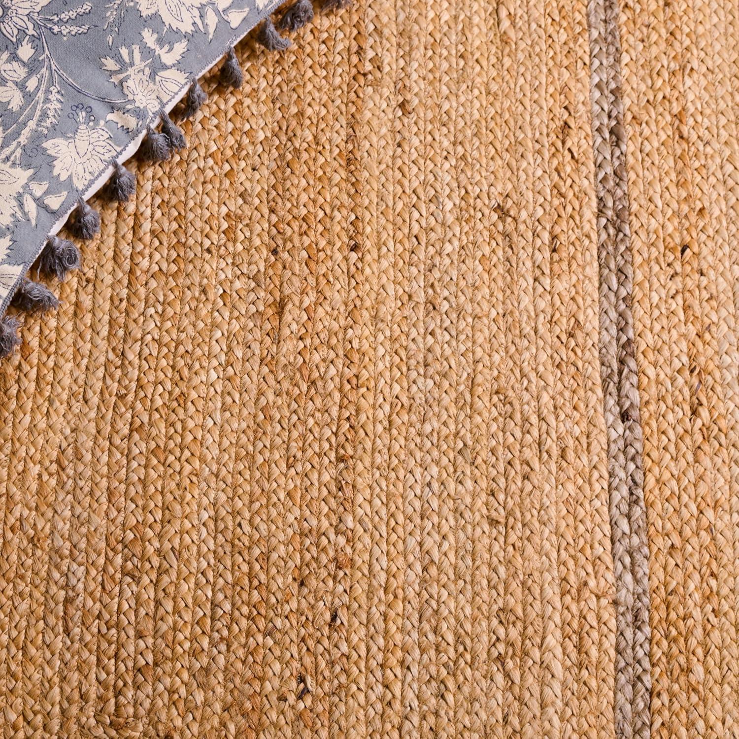 image:imageSAFAVIEH Area Rug 8x10 Natural Fiber Collection Large Natural amp Olive Handmade Jute Ideal for Living Room Bedroom Dining Space NFB125XNaturalGrey