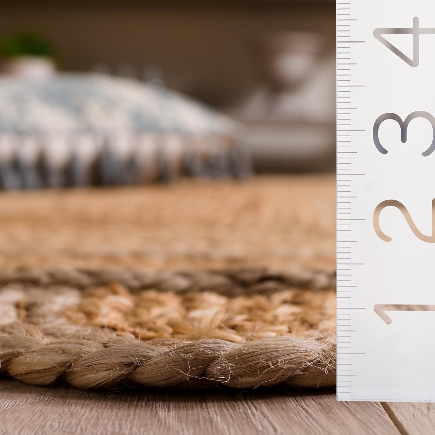 image:imageSAFAVIEH Area Rug 8x10 Natural Fiber Collection Large Natural amp Olive Handmade Jute Ideal for Living Room Bedroom Dining Space NFB125XNaturalGrey