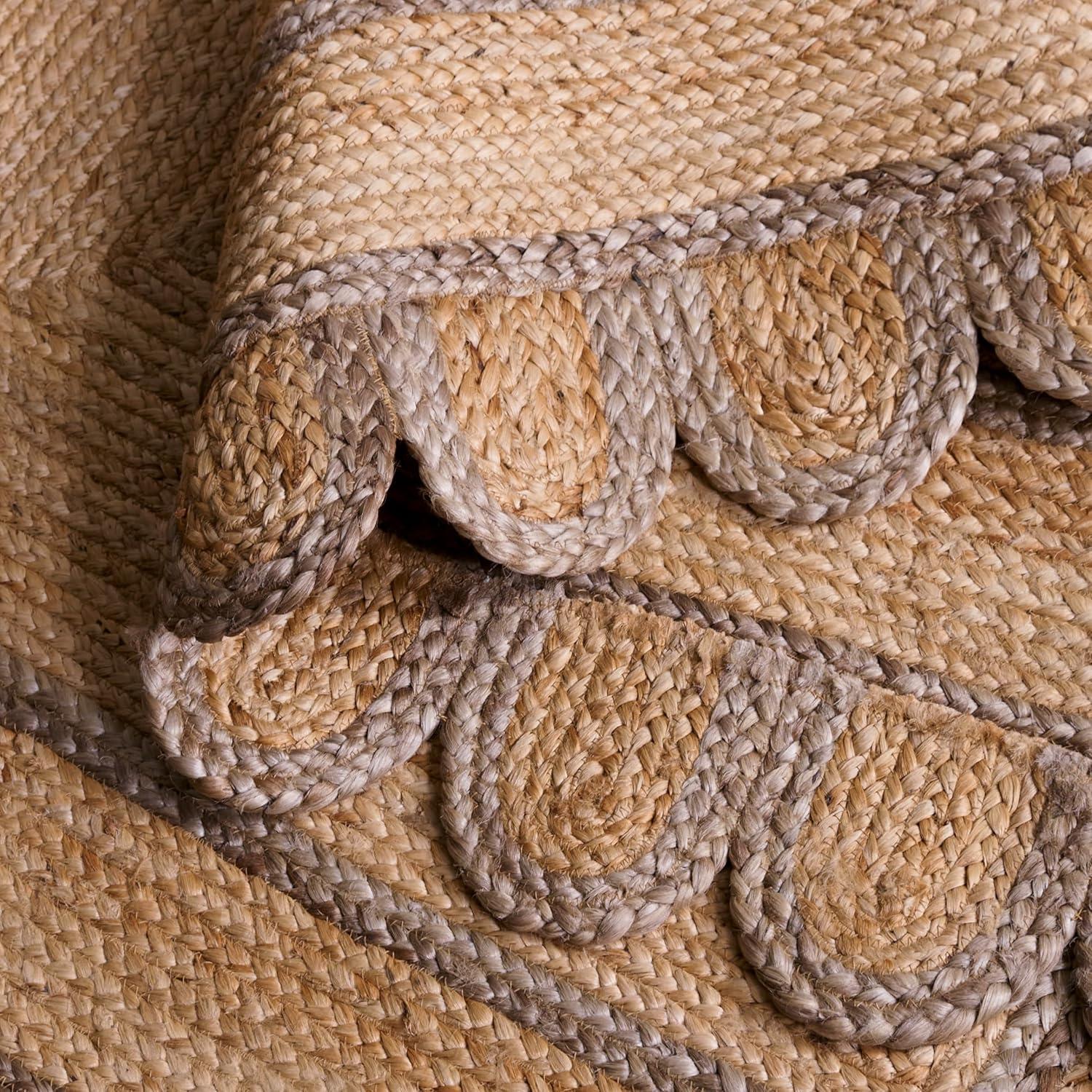 image:imageSAFAVIEH Area Rug 8x10 Natural Fiber Collection Large Natural amp Olive Handmade Jute Ideal for Living Room Bedroom Dining Space NFB125XNaturalGrey