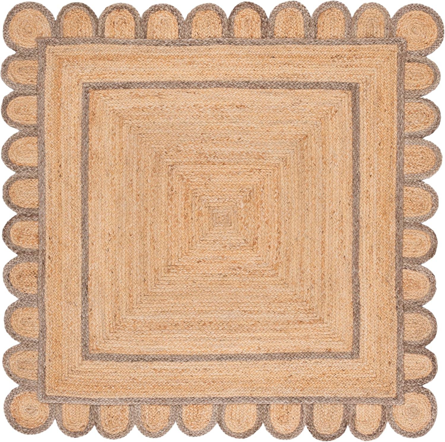 image:imageSAFAVIEH Area Rug 8x10 Natural Fiber Collection Large Natural amp Olive Handmade Jute Ideal for Living Room Bedroom Dining Space NFB125XNaturalGrey
