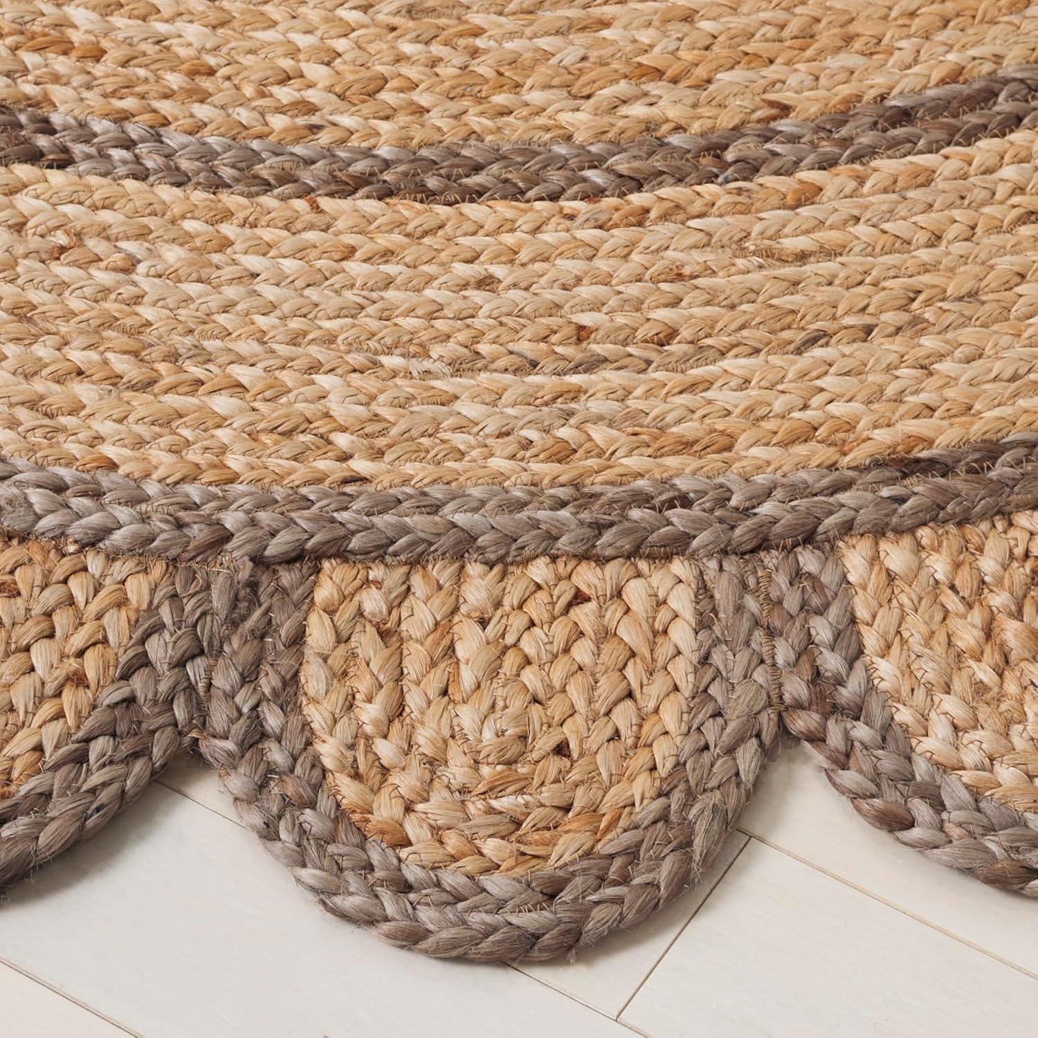 image:imageSAFAVIEH Area Rug 8x10 Natural Fiber Collection Large Natural amp Olive Handmade Jute Ideal for Living Room Bedroom Dining Space NFB125XNaturalGrey