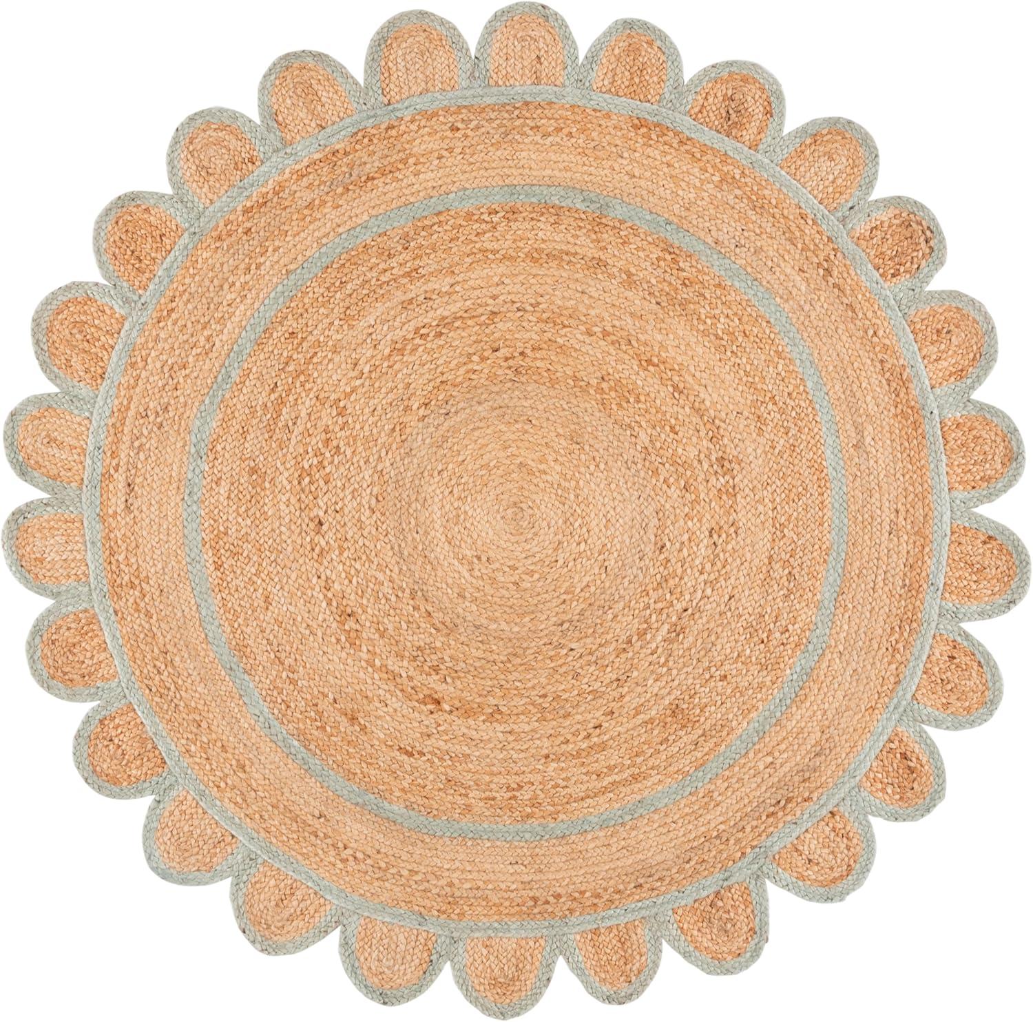 image:imageSAFAVIEH Area Rug 8x10 Natural Fiber Collection Large Natural amp Olive Handmade Jute Ideal for Living Room Bedroom Dining Space NFB125XNaturalLight Blue