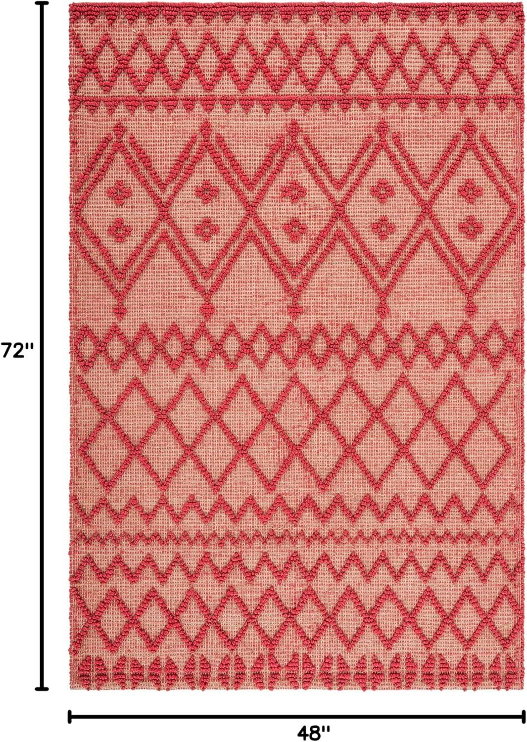 image:imageSAFAVIEH Area Rug 8x10 Natural Fiber Collection Large Red amp Natural Handmade Jute Rustic Farmhouse Style Ideal for Living Room Bedroom Dining Space NF219QRedNatural