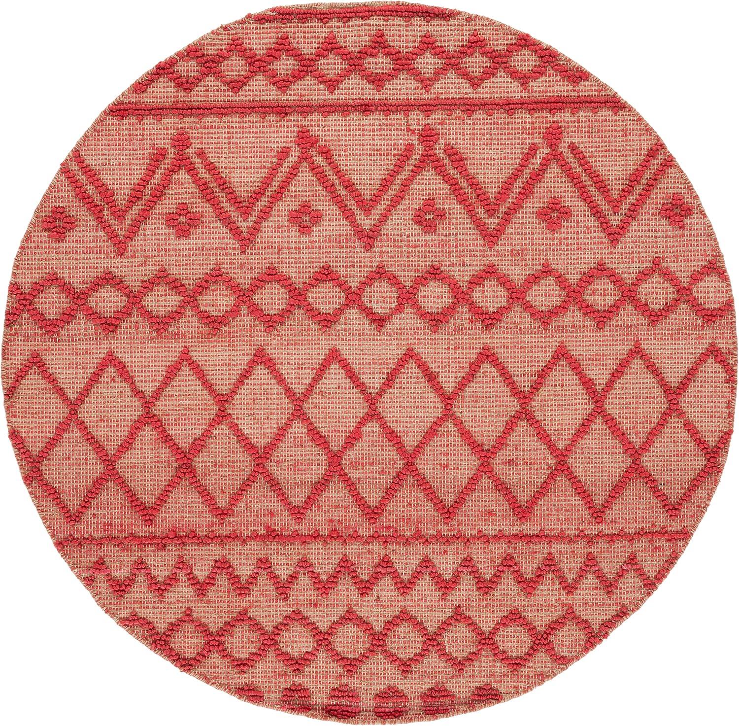 image:imageSAFAVIEH Area Rug 8x10 Natural Fiber Collection Large Red amp Natural Handmade Jute Rustic Farmhouse Style Ideal for Living Room Bedroom Dining Space NF219QRedNatural