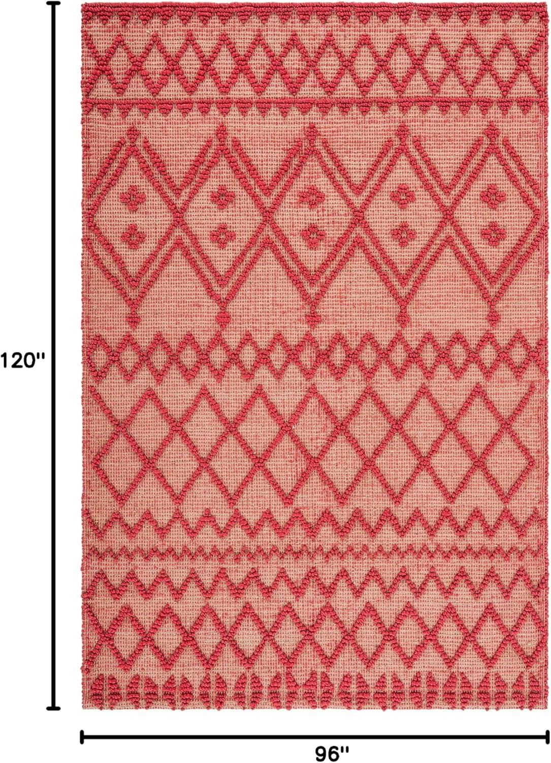 image:imageSAFAVIEH Area Rug 8x10 Natural Fiber Collection Large Red amp Natural Handmade Jute Rustic Farmhouse Style Ideal for Living Room Bedroom Dining Space NF219QRedNatural