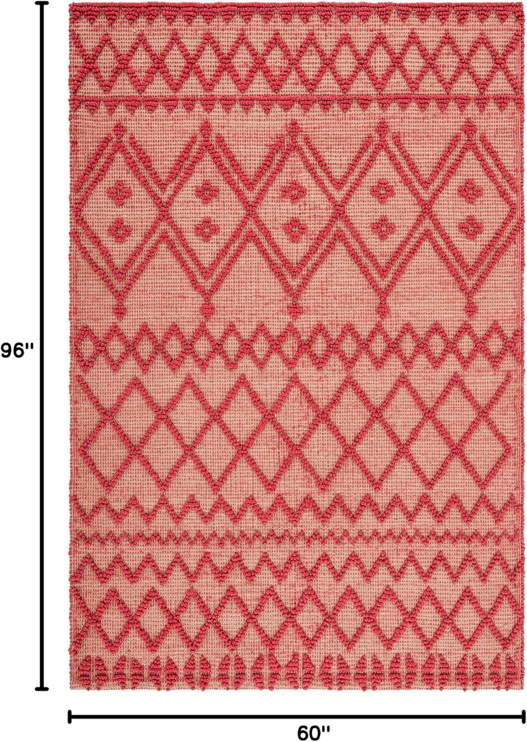 image:imageSAFAVIEH Area Rug 8x10 Natural Fiber Collection Large Red amp Natural Handmade Jute Rustic Farmhouse Style Ideal for Living Room Bedroom Dining Space NF219QRedNatural