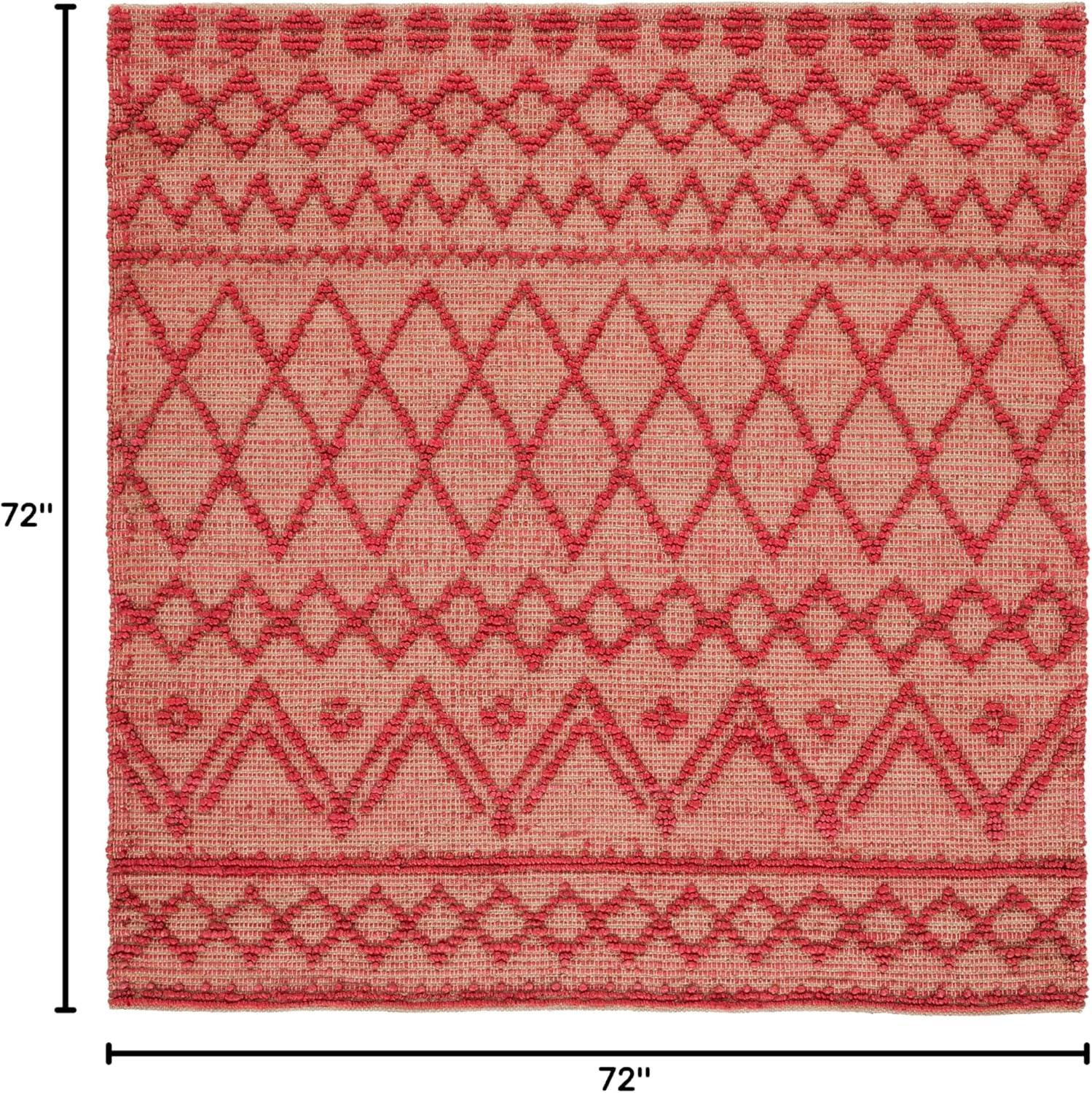 image:imageSAFAVIEH Area Rug 8x10 Natural Fiber Collection Large Red amp Natural Handmade Jute Rustic Farmhouse Style Ideal for Living Room Bedroom Dining Space NF219QRedNatural