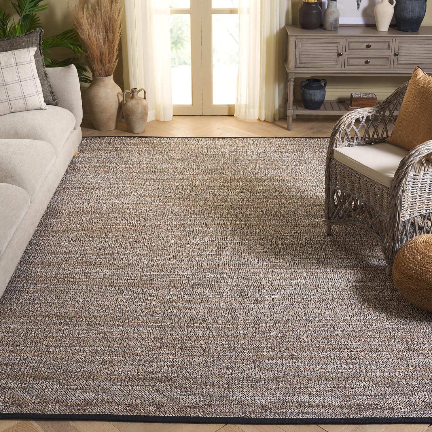 image:imageSAFAVIEH Area Rug 8x10 Natural Fiber Collection Large Taupe amp Bleach Flat Weave Jute Ideal for Living Room Bedroom Dining Space NF865ETaupeBleach