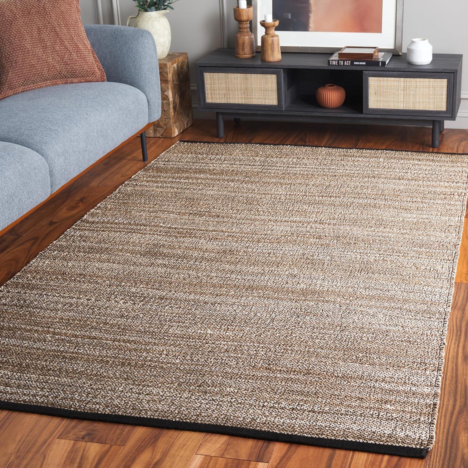 image:imageSAFAVIEH Area Rug 8x10 Natural Fiber Collection Large Taupe amp Bleach Flat Weave Jute Ideal for Living Room Bedroom Dining Space NF865ETaupeBleach