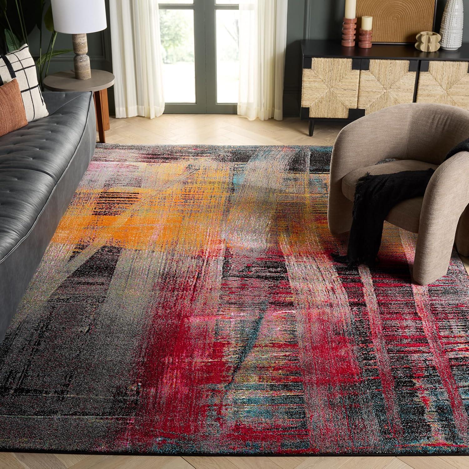 image:imageSAFAVIEH Area Rug 8x10 Porcello Collection Large Multi Modern Abstract Design NonShedding amp Easy Cleaning Ideal for Living Room Bedroom Office Dining Space PRL6936AMulti Color
