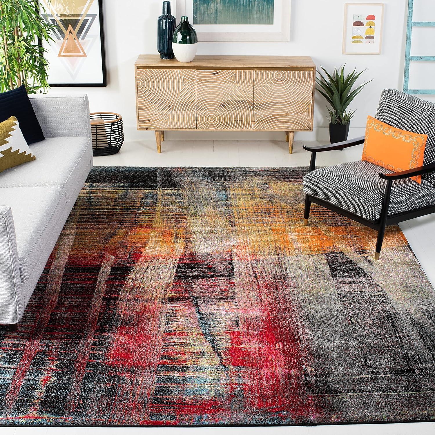 image:imageSAFAVIEH Area Rug 8x10 Porcello Collection Large Multi Modern Abstract Design NonShedding amp Easy Cleaning Ideal for Living Room Bedroom Office Dining Space PRL6936AMulti Color