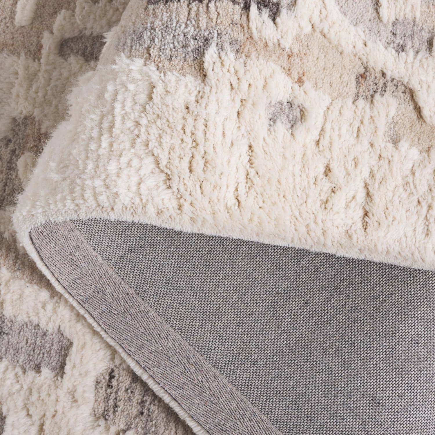 image:imageSAFAVIEH Casablanca Collection Area Rug 5 x 8 Beige amp Ivory Handmade Wool 1inch Thick Ideal for the Living Room Dining Bedroom CSB443BBeigeIvory