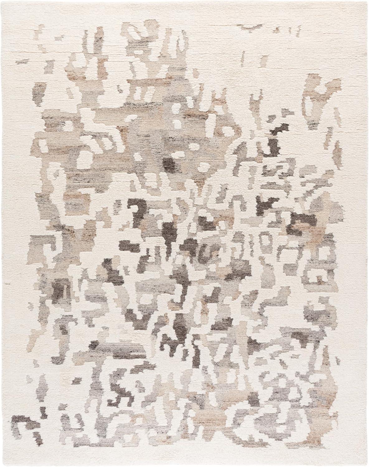 image:imageSAFAVIEH Casablanca Collection Area Rug 5 x 8 Beige amp Ivory Handmade Wool 1inch Thick Ideal for the Living Room Dining Bedroom CSB443BBeigeIvory