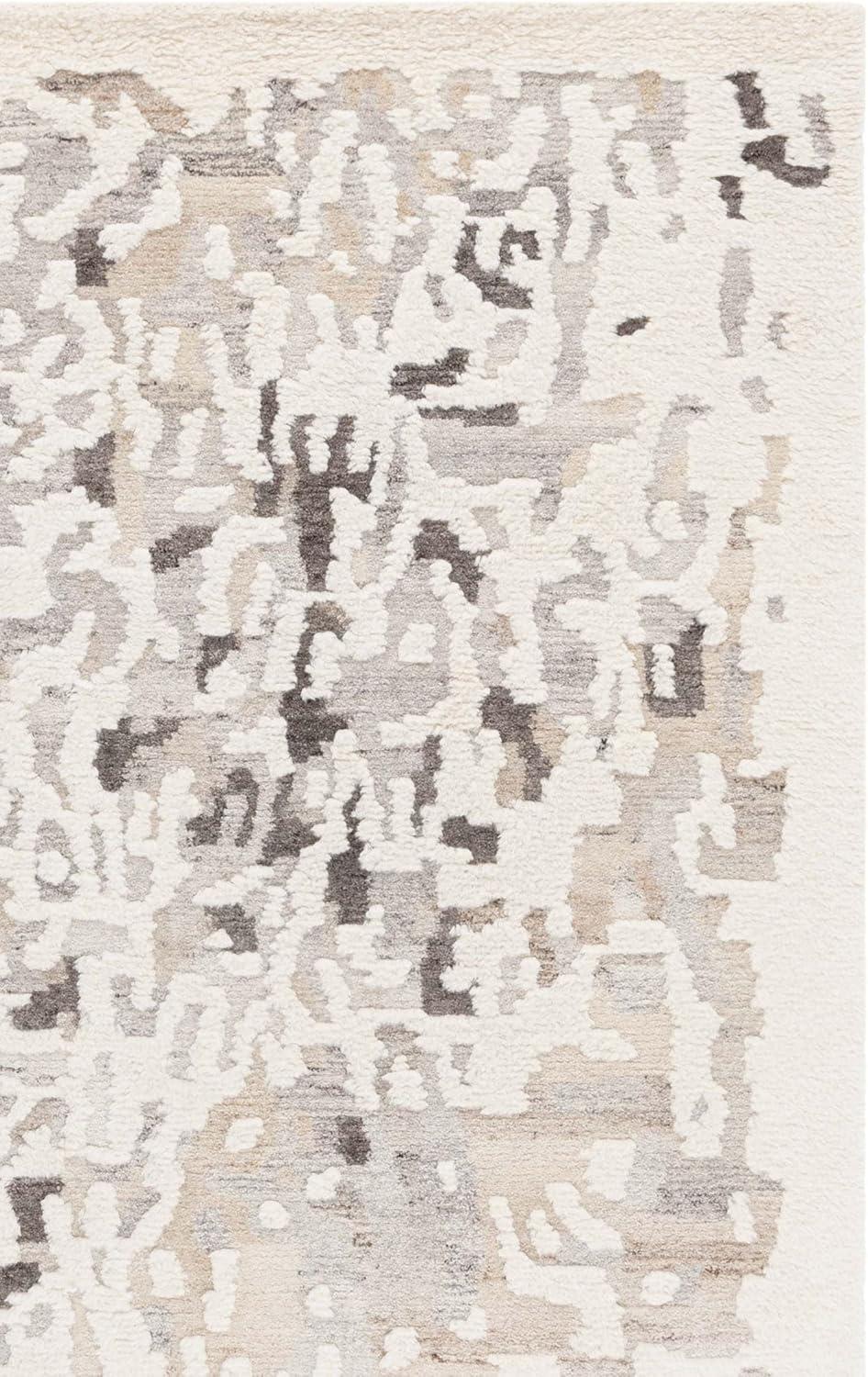 image:imageSAFAVIEH Casablanca Collection Area Rug 5 x 8 Beige amp Ivory Handmade Wool 1inch Thick Ideal for the Living Room Dining Bedroom CSB443BBeigeIvory