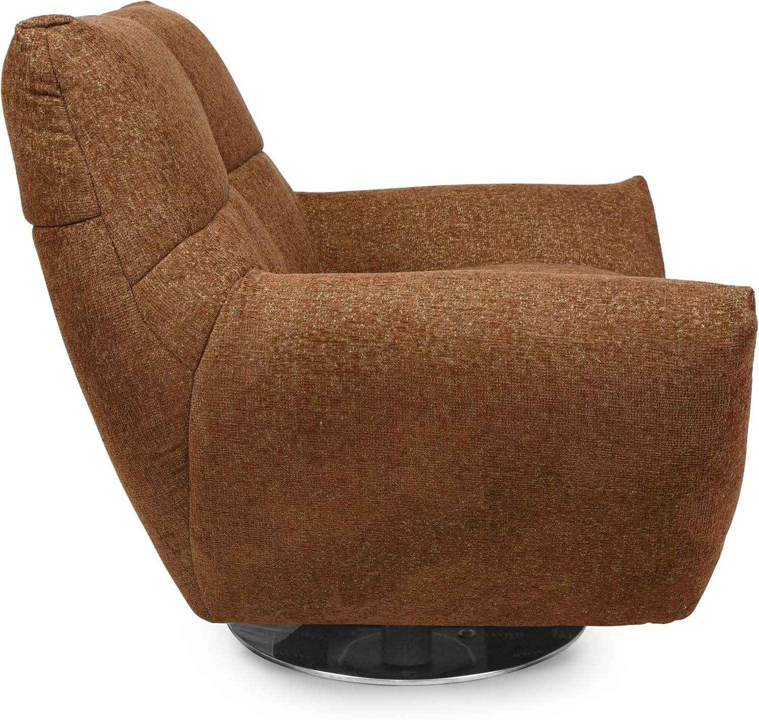 image:imageSAFAVIEH Couture Layletta Swivel Accent Chair Brown Performance Fabric Fully Assembled Ideal for Living Room Bedroom 17 Seat Height SFV2409BBrown