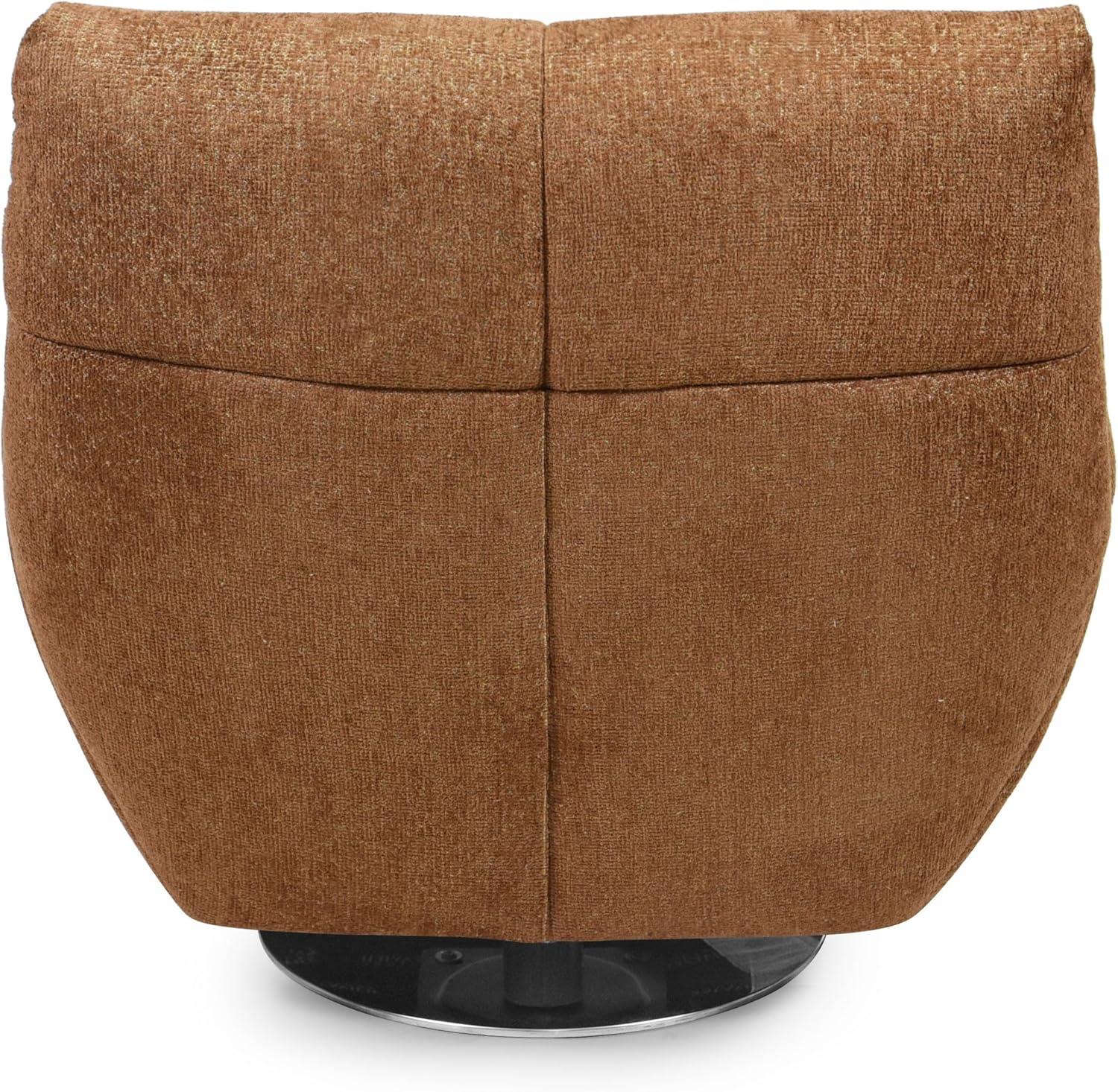 image:imageSAFAVIEH Couture Layletta Swivel Accent Chair Brown Performance Fabric Fully Assembled Ideal for Living Room Bedroom 17 Seat Height SFV2409BBrown