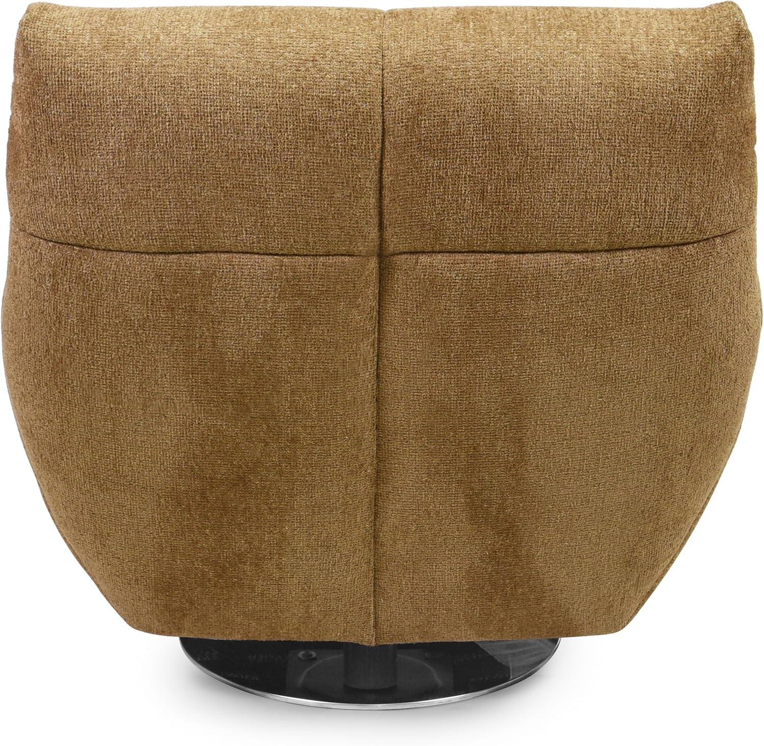 image:imageSAFAVIEH Couture Layletta Swivel Accent Chair Brown Performance Fabric Fully Assembled Ideal for Living Room Bedroom 17 Seat Height SFV2409BLight Brown