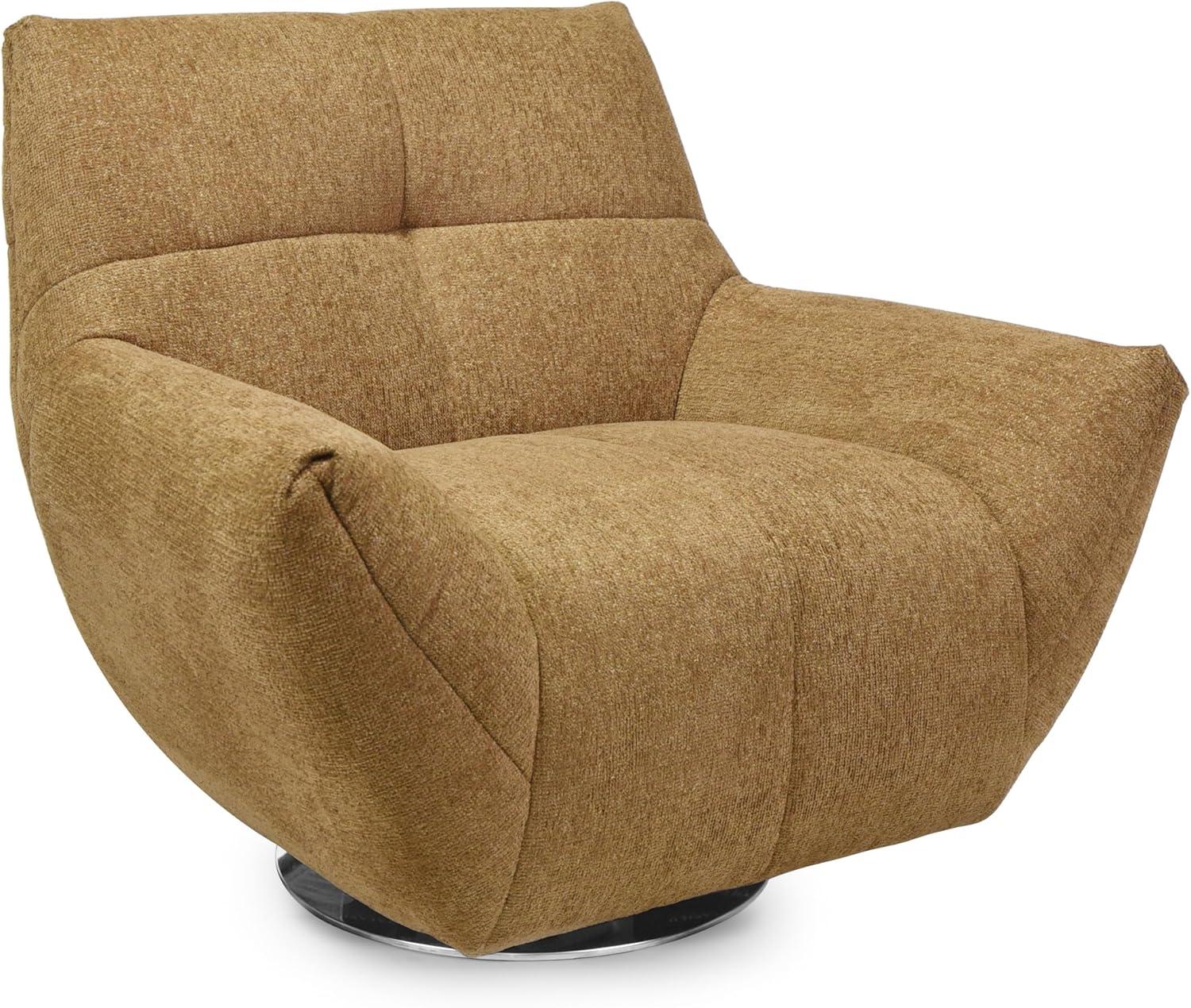 image:imageSAFAVIEH Couture Layletta Swivel Accent Chair Brown Performance Fabric Fully Assembled Ideal for Living Room Bedroom 17 Seat Height SFV2409BLight Brown