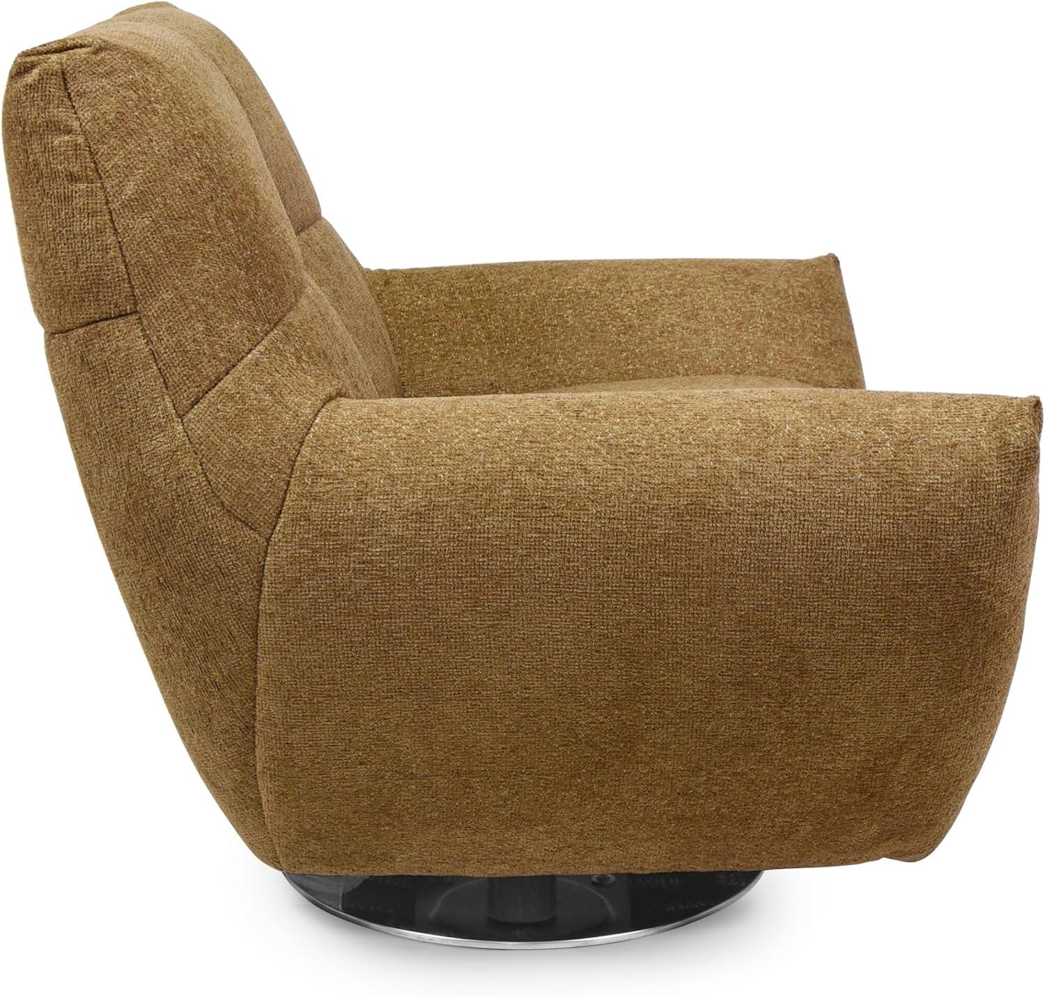 image:imageSAFAVIEH Couture Layletta Swivel Accent Chair Brown Performance Fabric Fully Assembled Ideal for Living Room Bedroom 17 Seat Height SFV2409BLight Brown