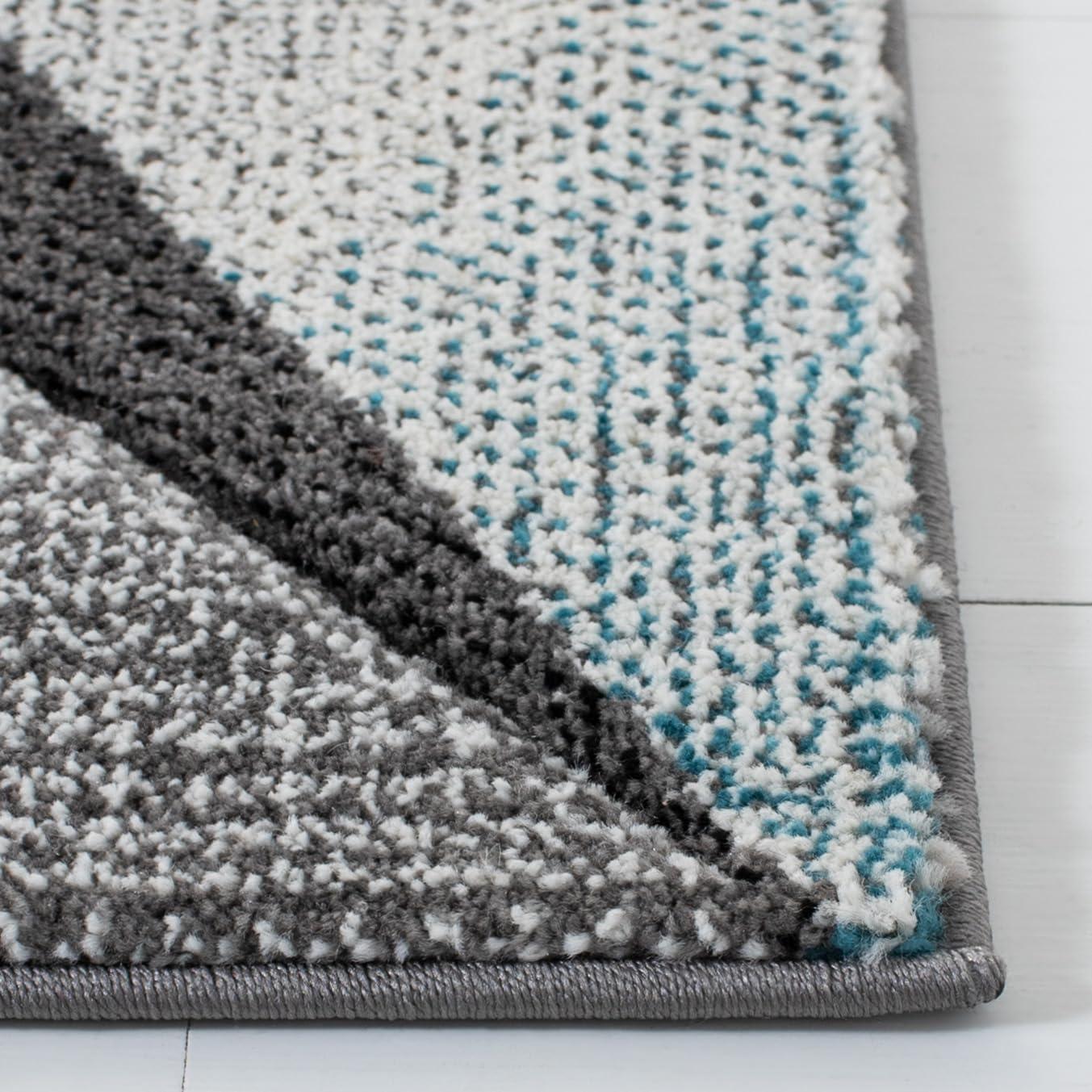 image:imageSAFAVIEH Hollywood Collection Area Rug 9 x 12 Beige amp Blue MidCentury Modern Design NonShedding amp Easy Care Ideal for High Traffic Areas in Living Room Bedroom HLW715BGreyBlue