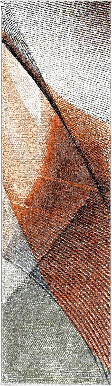 image:imageSAFAVIEH Hollywood Collection Area Rug 9 x 12 Beige amp Blue MidCentury Modern Design NonShedding amp Easy Care Ideal for High Traffic Areas in Living Room Bedroom HLW715BGreyOrange