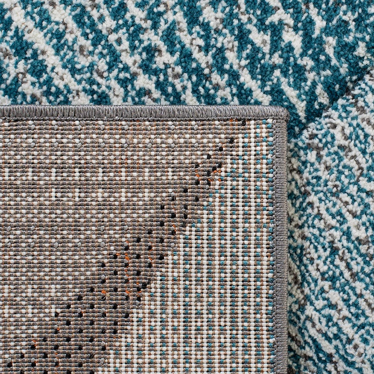 image:imageSAFAVIEH Hollywood Collection Area Rug 9 x 12 Beige amp Blue MidCentury Modern Design NonShedding amp Easy Care Ideal for High Traffic Areas in Living Room Bedroom HLW715BGreyBlue