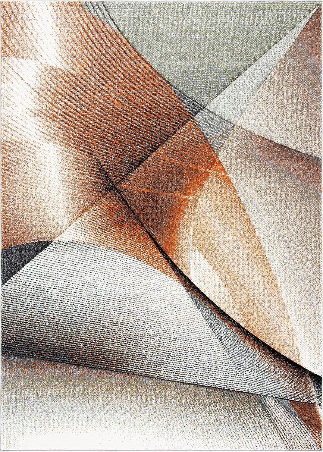 image:imageSAFAVIEH Hollywood Collection Area Rug 9 x 12 Beige amp Blue MidCentury Modern Design NonShedding amp Easy Care Ideal for High Traffic Areas in Living Room Bedroom HLW715BGreyOrange