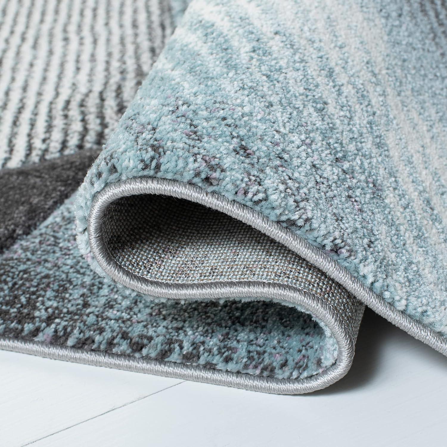image:imageSAFAVIEH Hollywood Collection Area Rug 9 x 12 Beige amp Blue MidCentury Modern Design NonShedding amp Easy Care Ideal for High Traffic Areas in Living Room Bedroom HLW715BGreyLight Blue