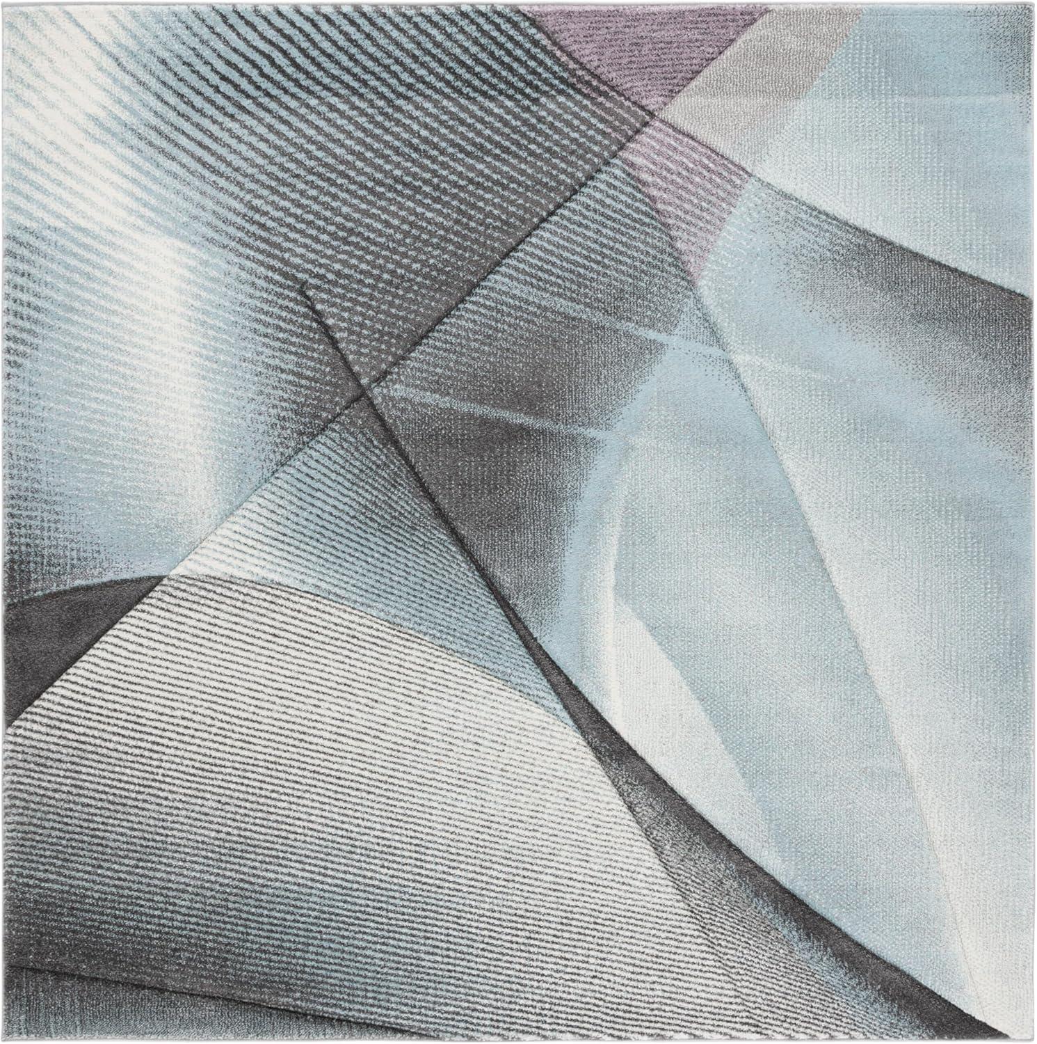 image:imageSAFAVIEH Hollywood Collection Area Rug 9 x 12 Beige amp Blue MidCentury Modern Design NonShedding amp Easy Care Ideal for High Traffic Areas in Living Room Bedroom HLW715BGreyLight Blue