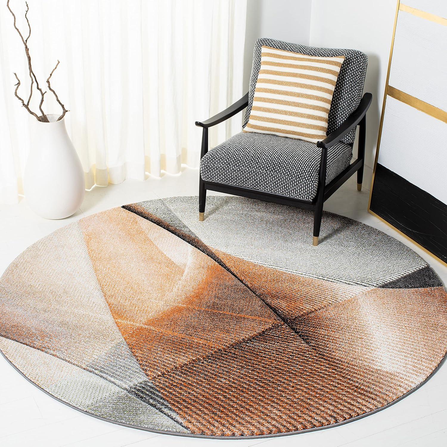 image:imageSAFAVIEH Hollywood Collection Area Rug 9 x 12 Beige amp Blue MidCentury Modern Design NonShedding amp Easy Care Ideal for High Traffic Areas in Living Room Bedroom HLW715BGreyOrange