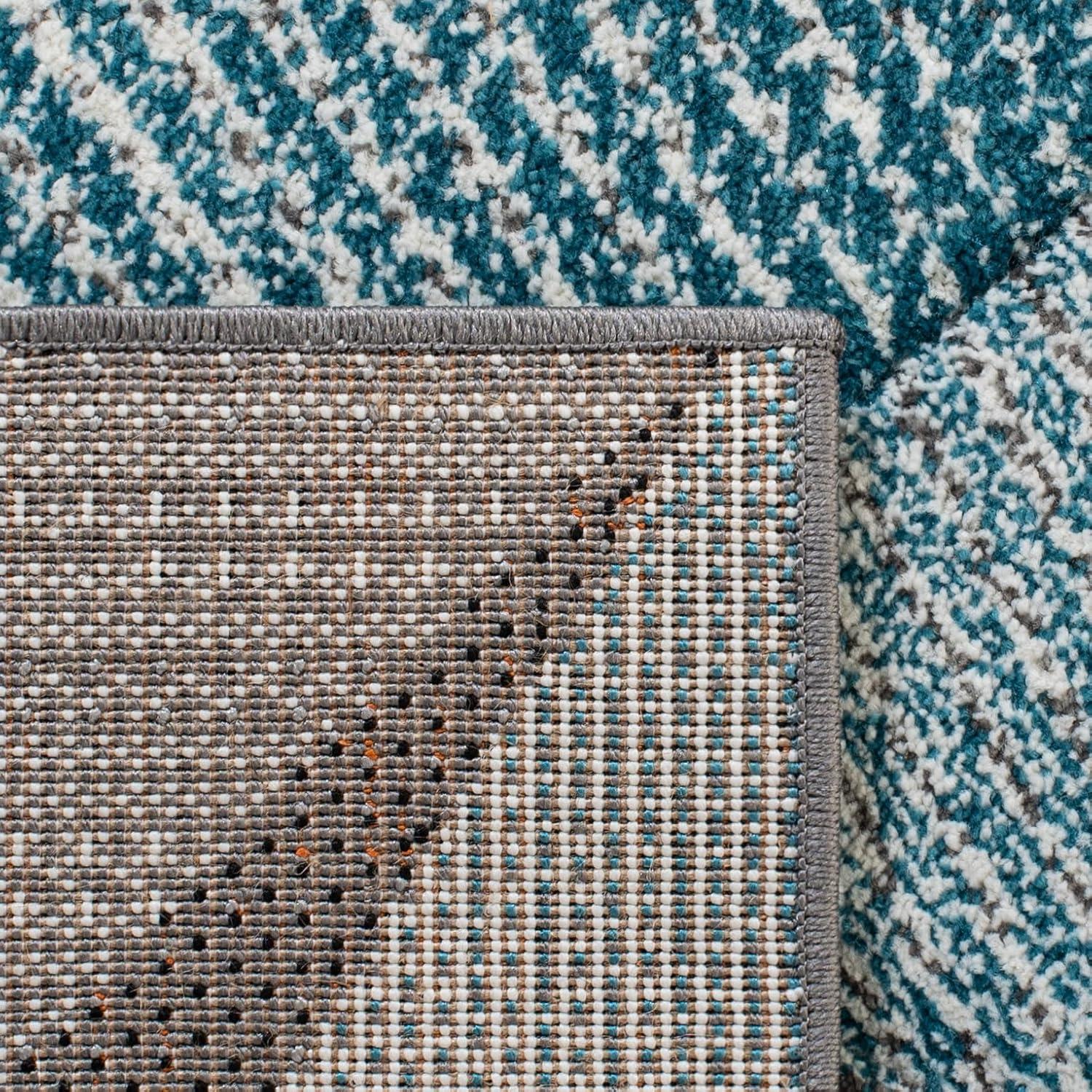 image:imageSAFAVIEH Hollywood Collection Area Rug 9 x 12 Beige amp Blue MidCentury Modern Design NonShedding amp Easy Care Ideal for High Traffic Areas in Living Room Bedroom HLW715BGreyBlue