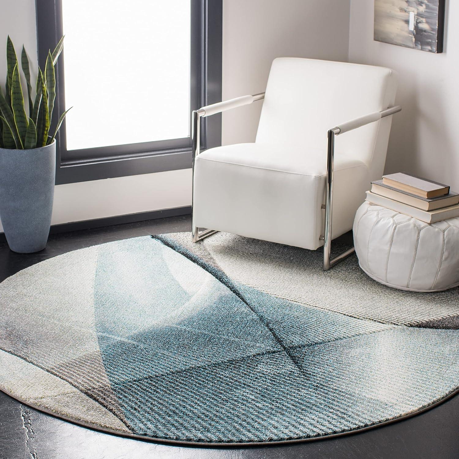 image:imageSAFAVIEH Hollywood Collection Area Rug 9 x 12 Beige amp Blue MidCentury Modern Design NonShedding amp Easy Care Ideal for High Traffic Areas in Living Room Bedroom HLW715BGreyRed