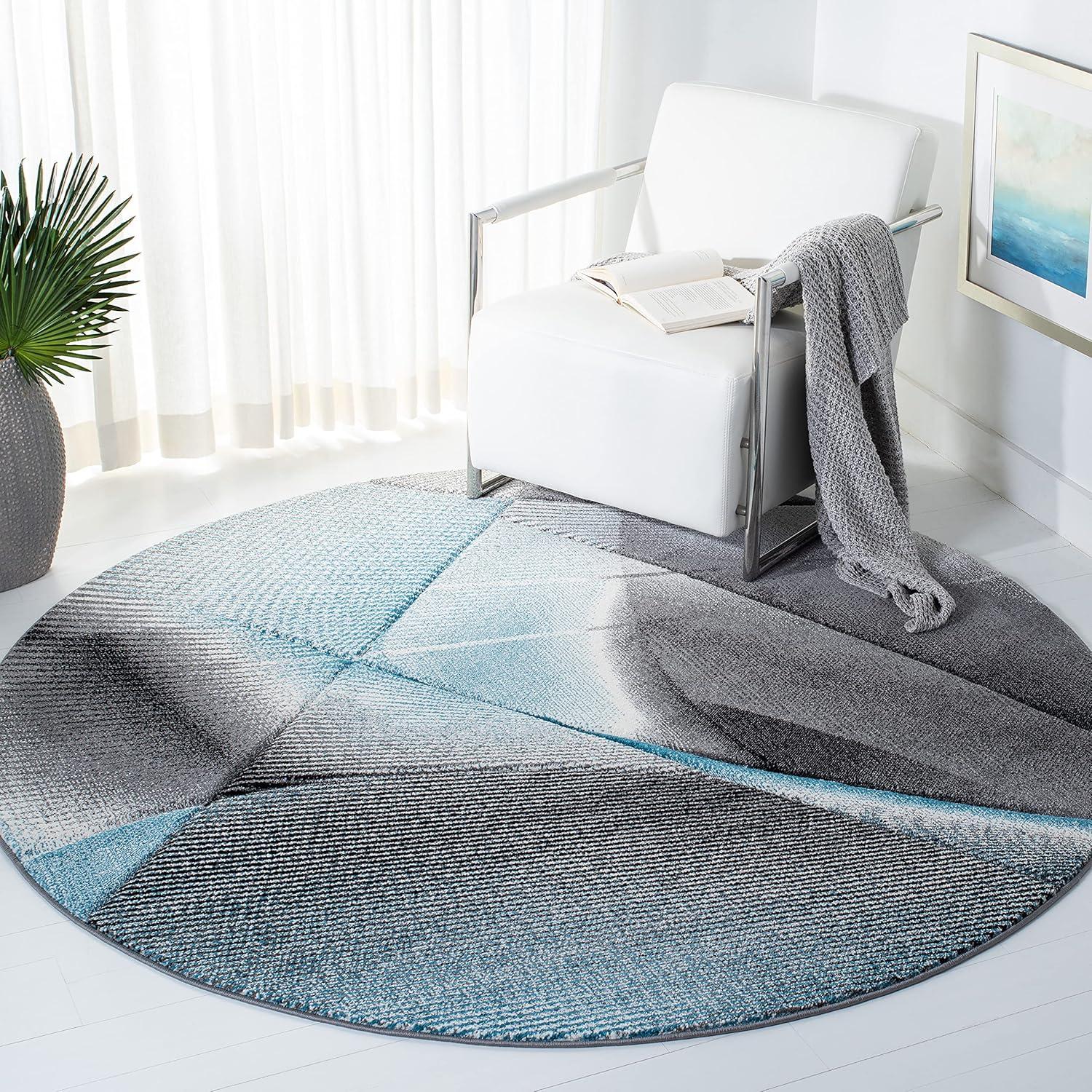 image:imageSAFAVIEH Hollywood Collection Area Rug 9 x 12 Beige amp Blue MidCentury Modern Design NonShedding amp Easy Care Ideal for High Traffic Areas in Living Room Bedroom HLW715BGreyBlue