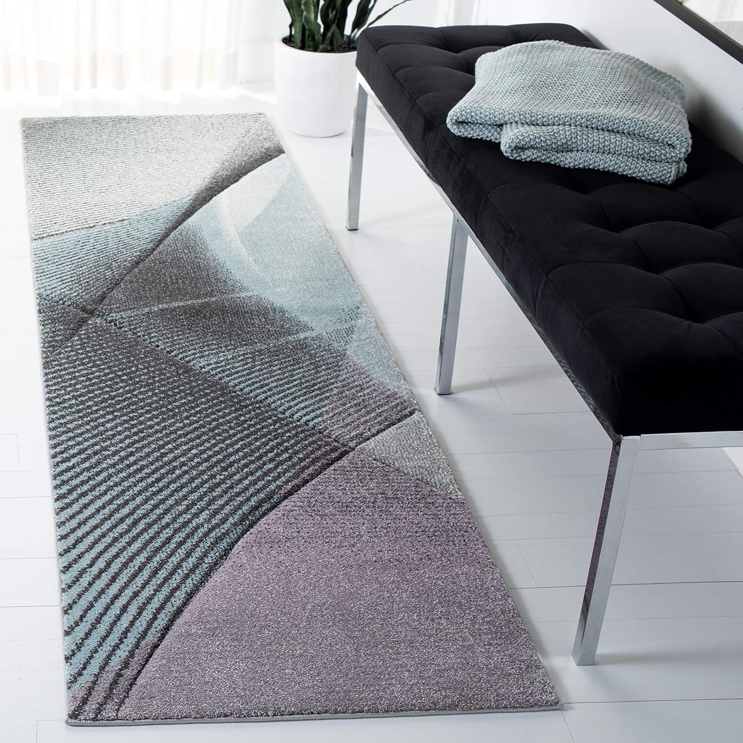 image:imageSAFAVIEH Hollywood Collection Area Rug 9 x 12 Beige amp Blue MidCentury Modern Design NonShedding amp Easy Care Ideal for High Traffic Areas in Living Room Bedroom HLW715BGreyLight Blue