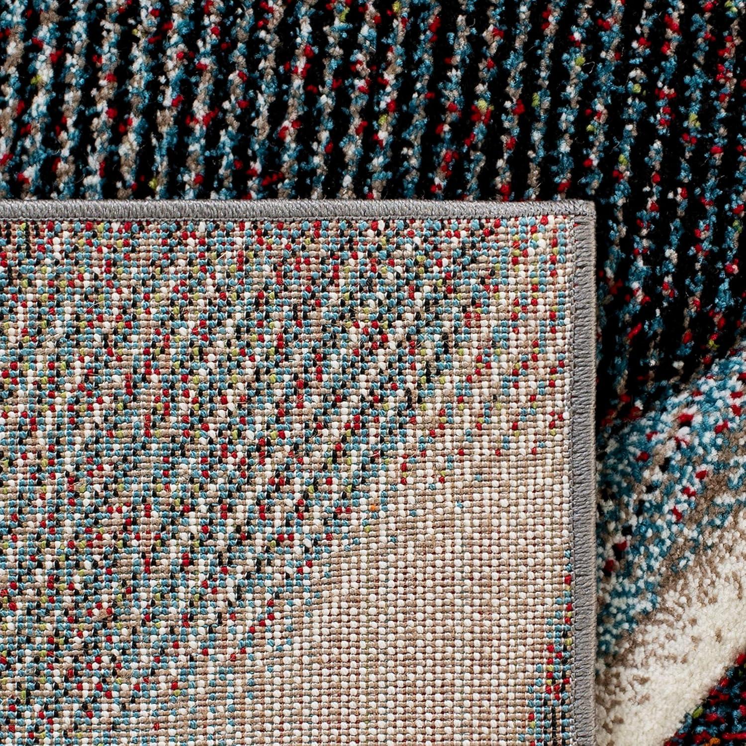 image:imageSAFAVIEH Hollywood Collection Area Rug 9 x 12 Beige amp Blue MidCentury Modern Design NonShedding amp Easy Care Ideal for High Traffic Areas in Living Room Bedroom HLW715BBeigeBlue