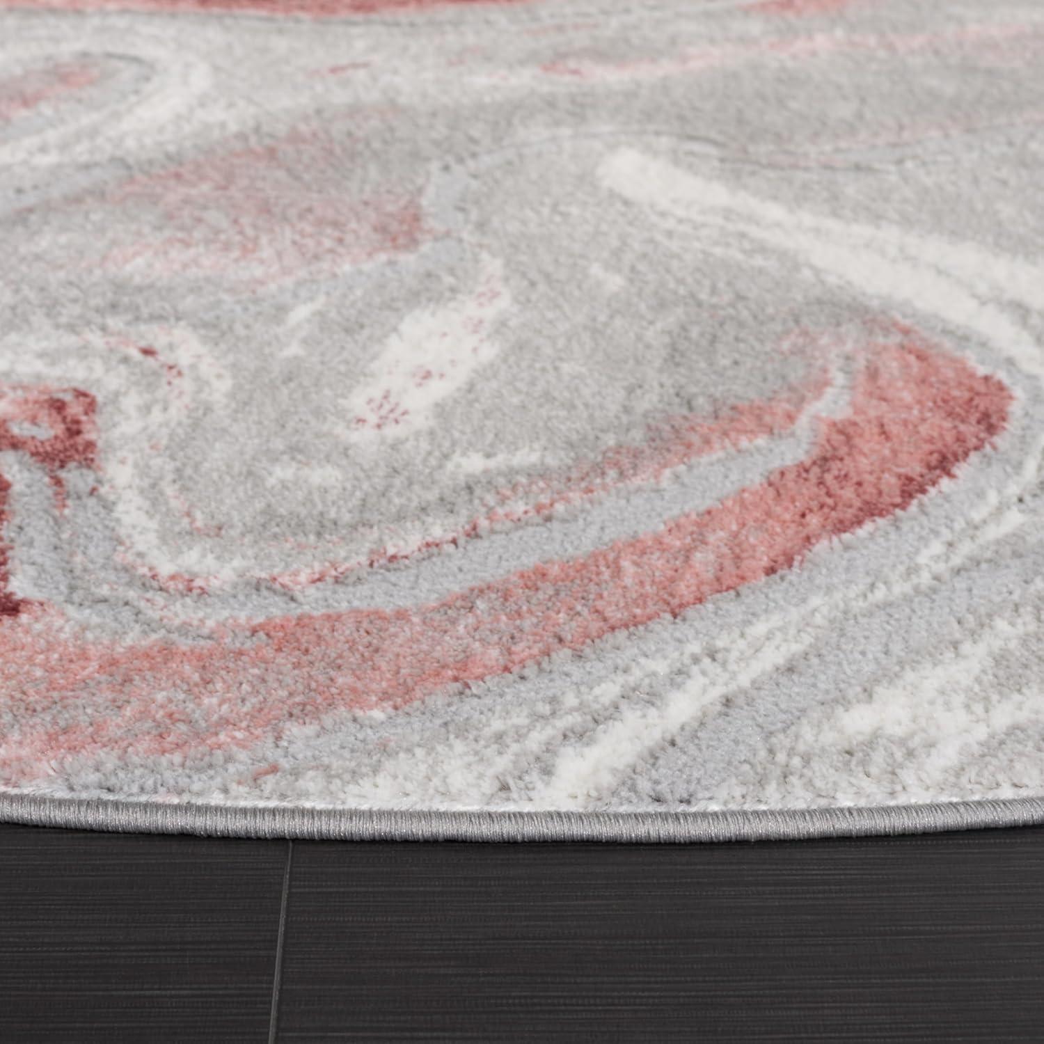 image:imageSAFAVIEH Meadow Collection Area Rug 9 x 12 Grey amp Pink Geometric Design Ideal for High Traffic Areas in Living Room Bedroom amp Dining Room MDW553G9Light GreyPink