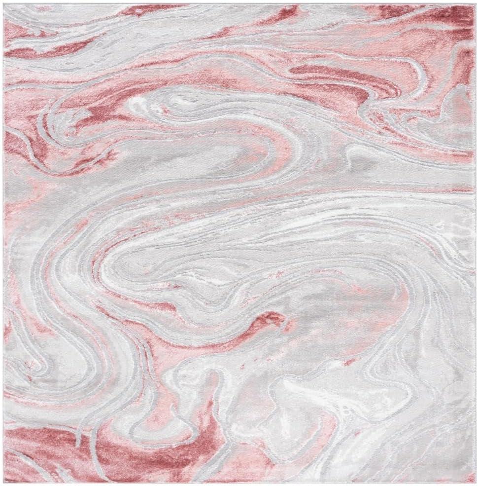 image:imageSAFAVIEH Meadow Collection Area Rug 9 x 12 Grey amp Pink Geometric Design Ideal for High Traffic Areas in Living Room Bedroom amp Dining Room MDW553G9Light GreyPink
