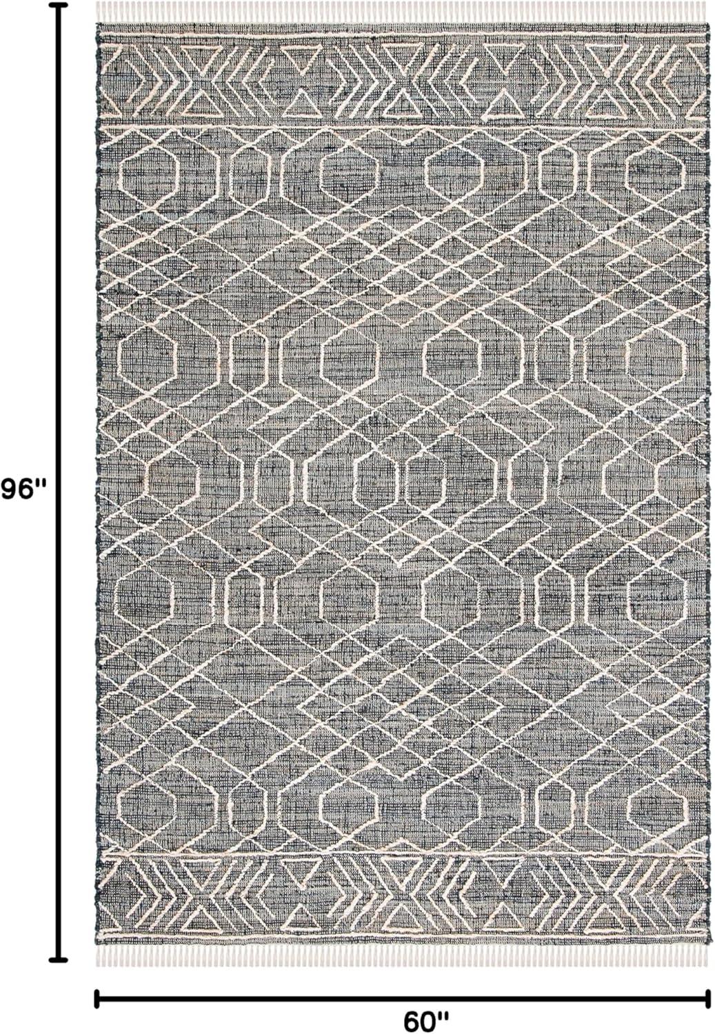 image:imageSAFAVIEH Natural Fiber Collection 8 x 10 BlackIvory NFB406Z Handmade Boho Fringe Jute Living Room Dining Bedroom Area RugBlackIvory