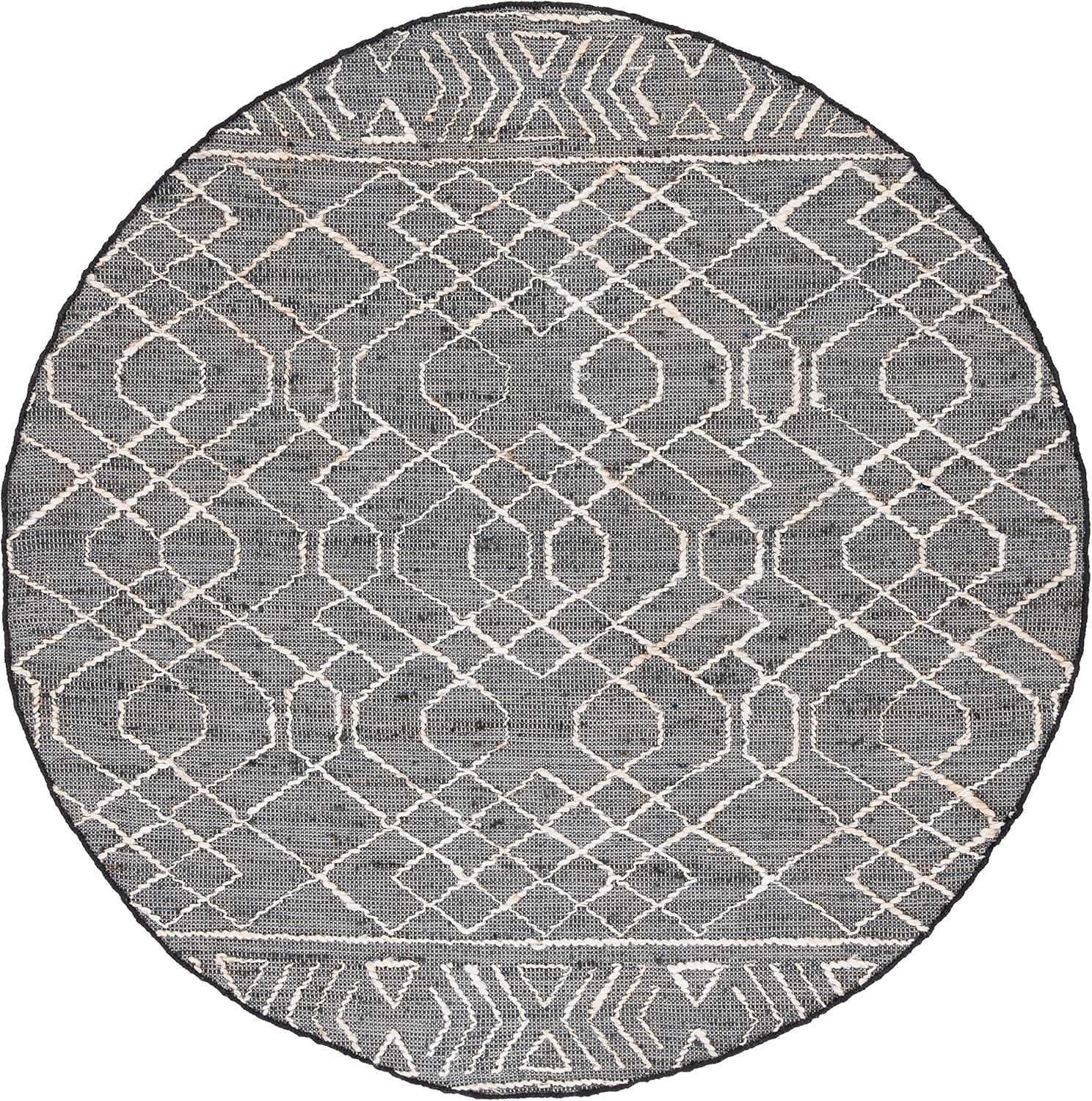 image:imageSAFAVIEH Natural Fiber Collection 8 x 10 BlackIvory NFB406Z Handmade Boho Fringe Jute Living Room Dining Bedroom Area RugBlackIvory
