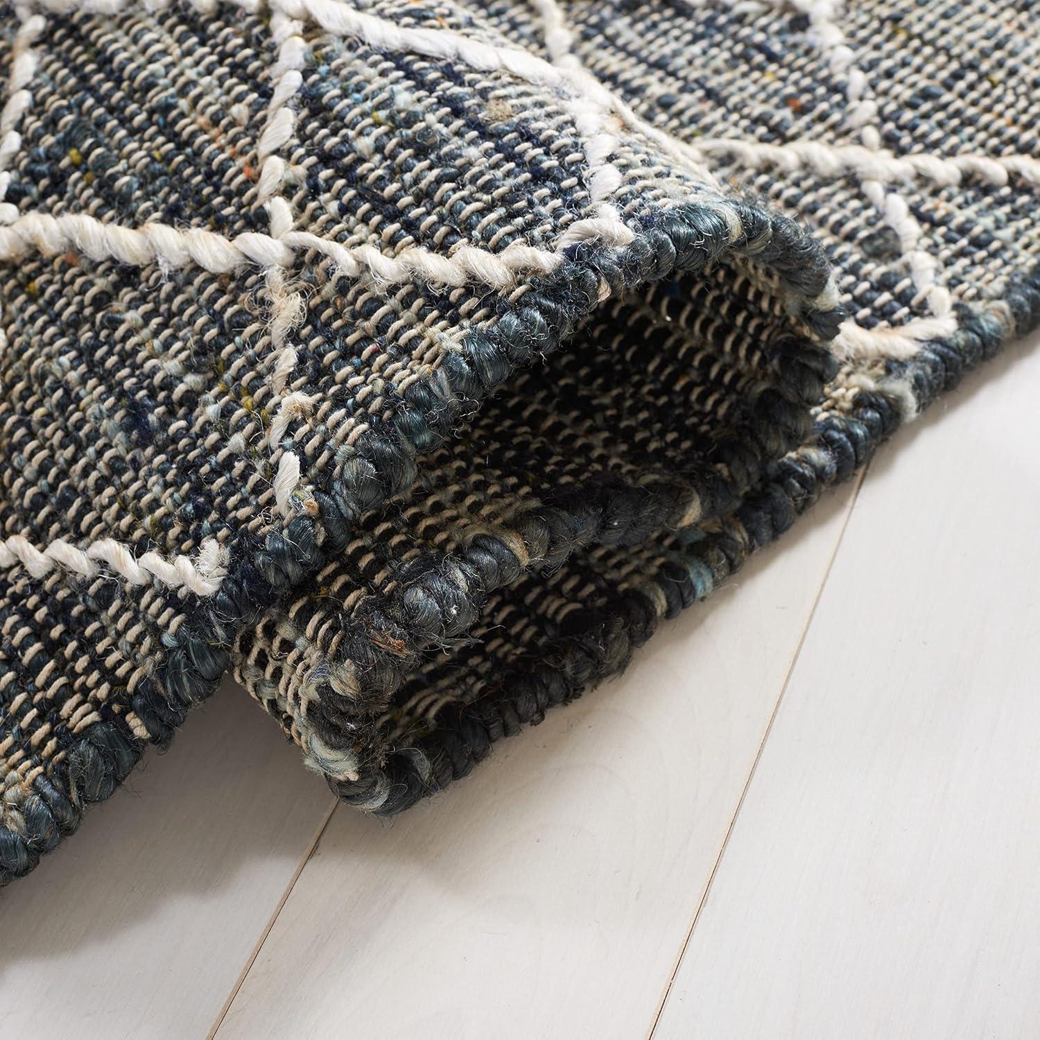 image:imageSAFAVIEH Natural Fiber Collection 8 x 10 BlackIvory NFB406Z Handmade Boho Fringe Jute Living Room Dining Bedroom Area RugBlackIvory