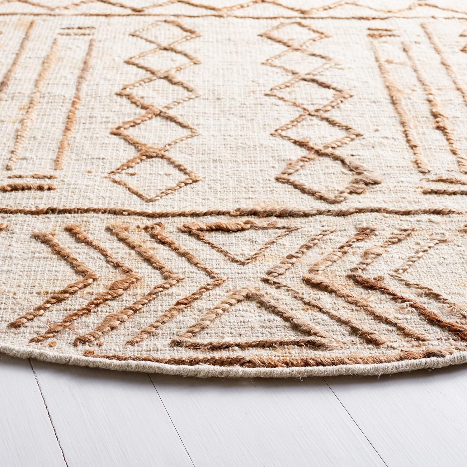image:imageSAFAVIEH Natural Fiber Collection 8 x 10 Natural Beige NFB409A Handmade Boho Fringe Jute Living Room Dining Bedroom Area RugNaturalBeige