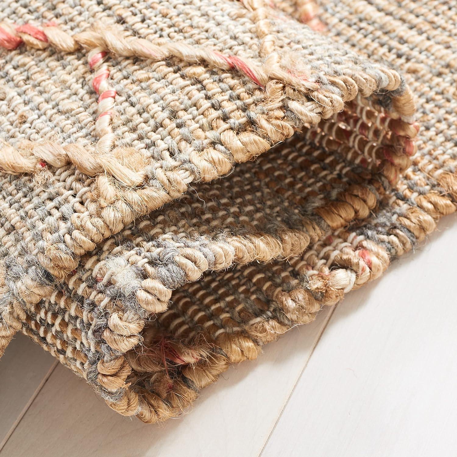 image:imageSAFAVIEH Natural Fiber Collection 8 x 10 Natural Rust NFB402A Moroccan Boho Fringe Jute Living Room Dining Bedroom Area RugNaturalRust