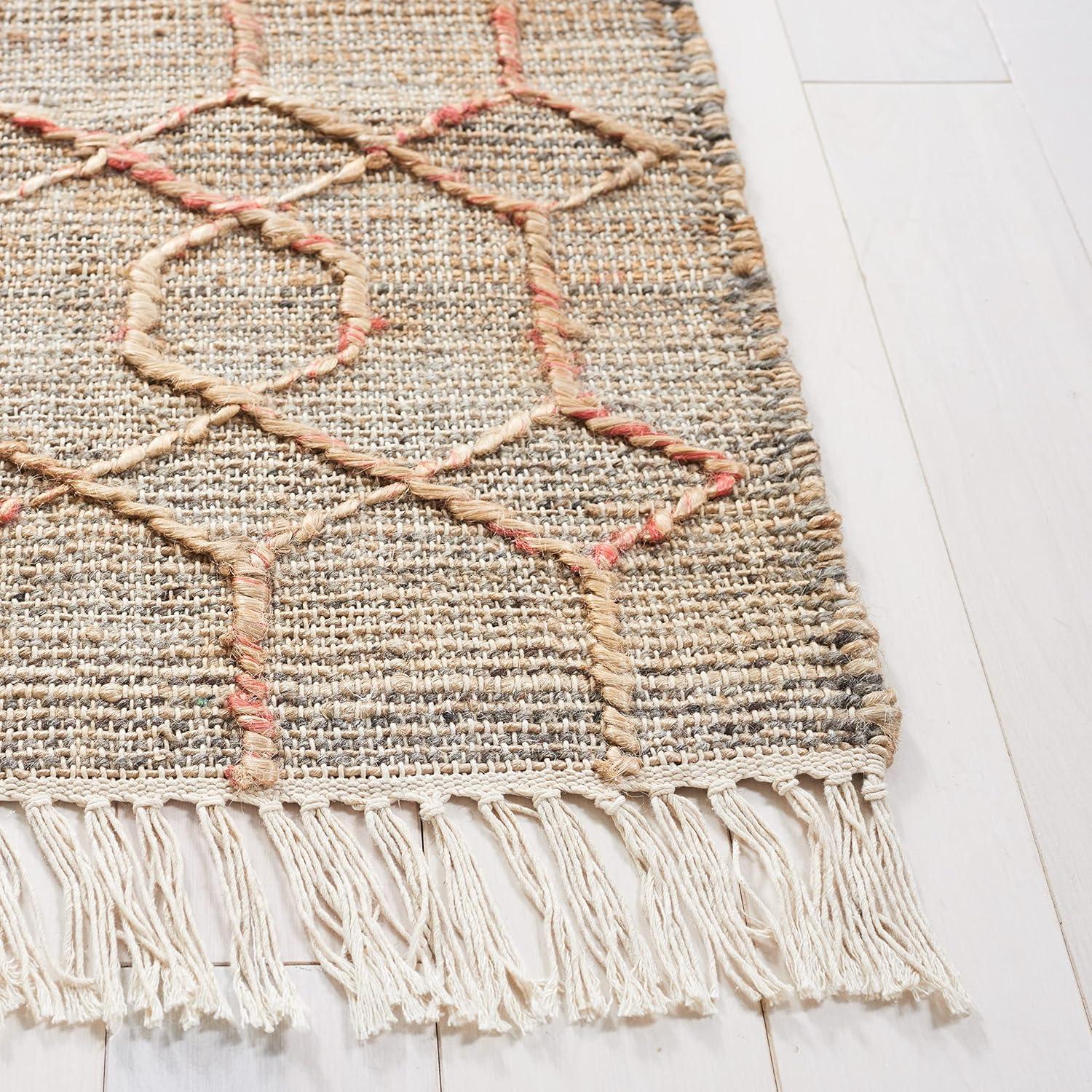 image:imageSAFAVIEH Natural Fiber Collection 8 x 10 Natural Rust NFB402A Moroccan Boho Fringe Jute Living Room Dining Bedroom Area RugNaturalRust