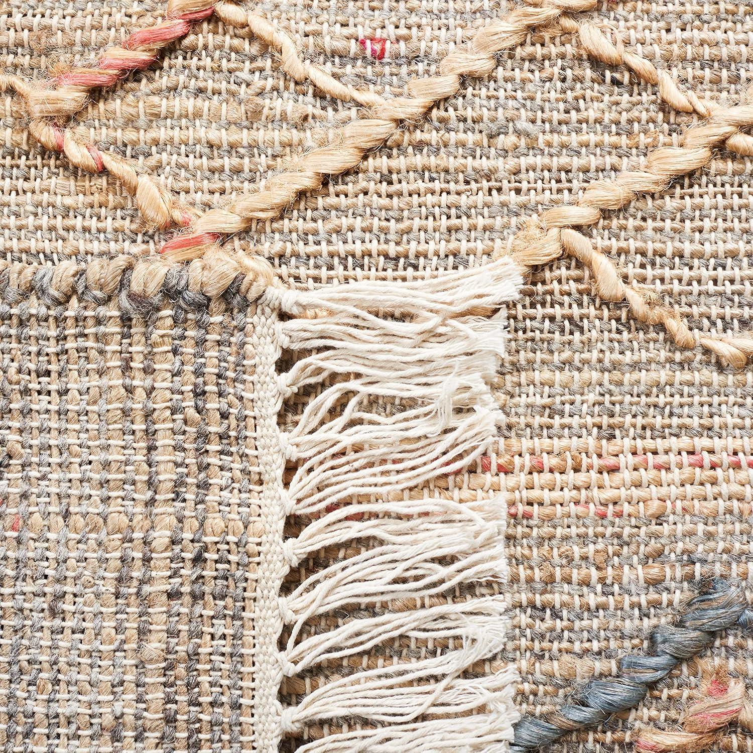 image:imageSAFAVIEH Natural Fiber Collection 8 x 10 Natural Rust NFB402A Moroccan Boho Fringe Jute Living Room Dining Bedroom Area RugNaturalRust