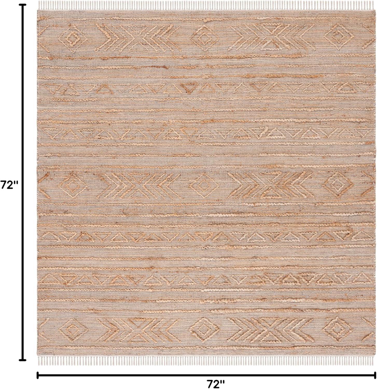 image:imageSAFAVIEH Natural Fiber Collection 8 x 10 Natural NFB404A Handmade Boho Fringe Jute Living Room Dining Bedroom Area RugNatural