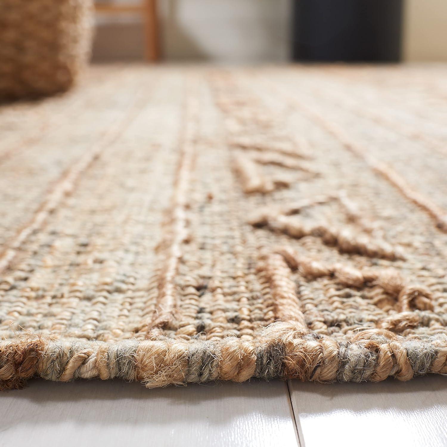 image:imageSAFAVIEH Natural Fiber Collection 8 x 10 Natural NFB404A Handmade Boho Fringe Jute Living Room Dining Bedroom Area RugNatural