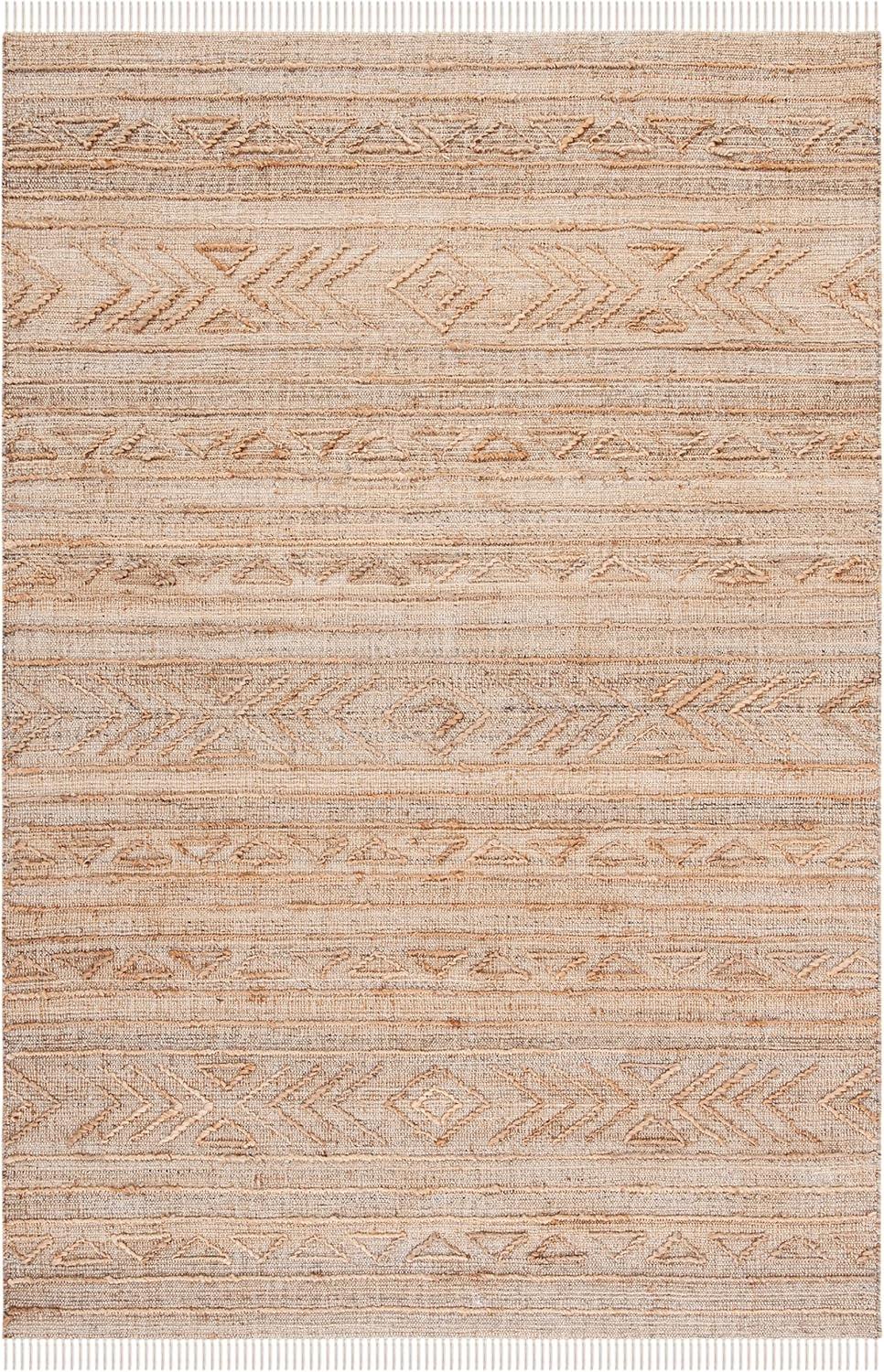 image:imageSAFAVIEH Natural Fiber Collection 8 x 10 Natural NFB404A Handmade Boho Fringe Jute Living Room Dining Bedroom Area RugNatural